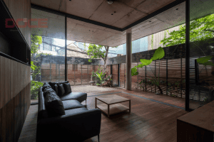 Cửa chính tầng 1- Cửa trượt vuông góc khổ lớn