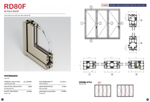 Cửa đi xếp trượt nhôm cầu cách nhiệt hệ 80