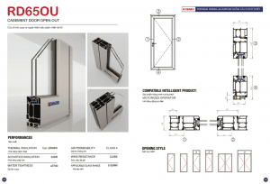 Cửa đi mở quay ngoài nhôm cầu cách nhiệt hệ 65 Romadio